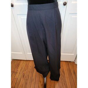 NWT Vintage 90s Kaspar Navy Pinstriped Trousers sz 14 Business Old Money Classic